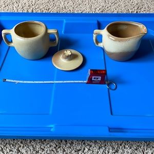 Frankoma sugar bowl and creamer